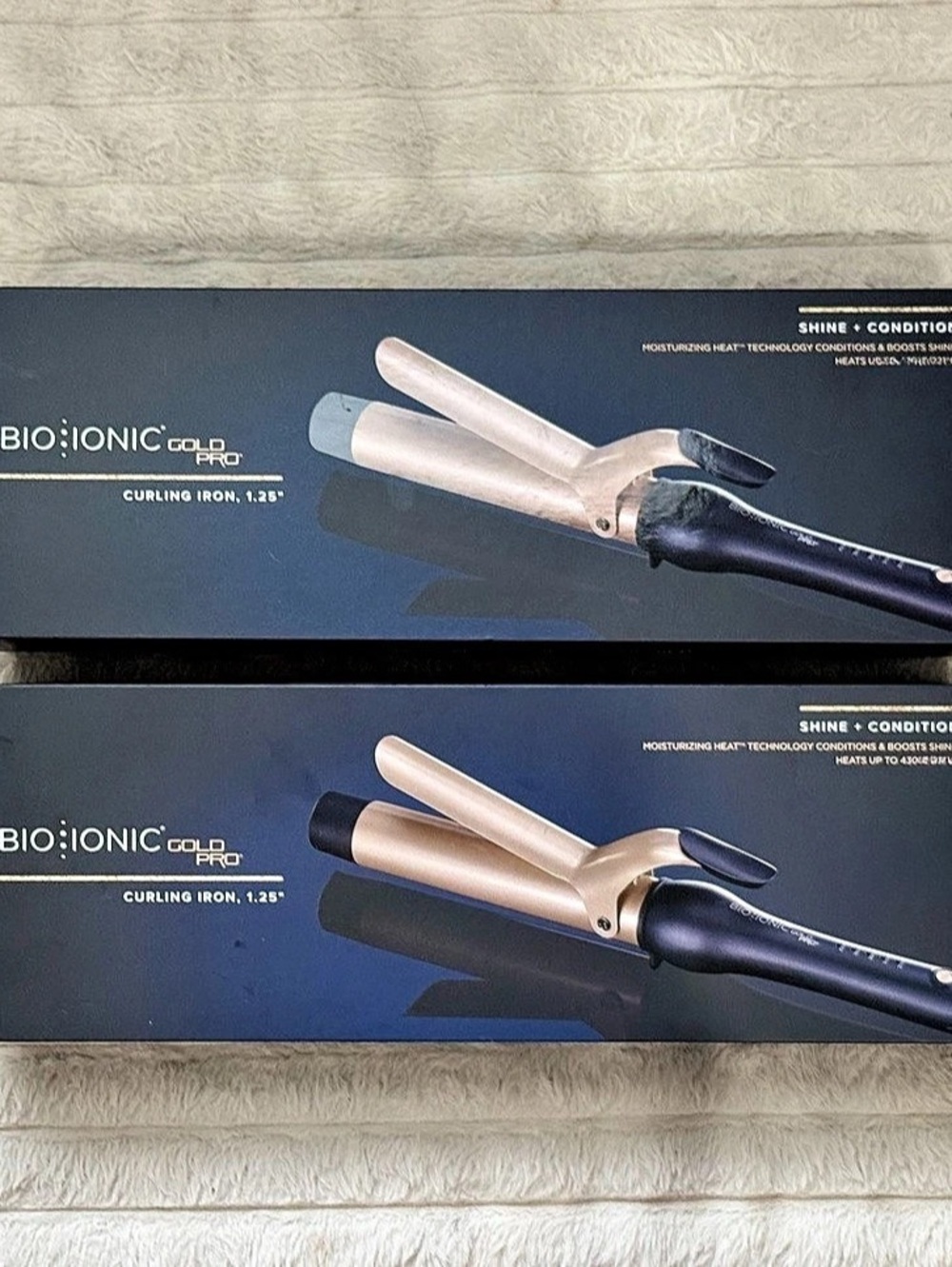 Bio Ionic GoldPro 1.25" Curling Iron Set of 2 NEW $216 Retail